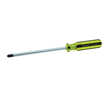 Stanley  Contractor Grade  100 PLUS  64-104 Standard Screwdriver, #4 Phillips  Point, Alloy Steel Shank, 13-3/4 in OAL, Acetate Handle, Black Oxide/Polished Chrome