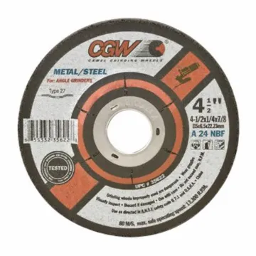 CGW® 36232 Flat Fast Cut Depressed Center Wheel, 6 in Dia x 1/4 in THK, 24 Grit, Aluminum Oxide Abrasive