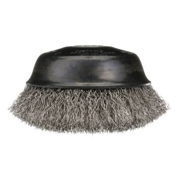 Osborn 0009902500 High Speed Cup Brush With Nut, 2-3/4 in Dia Brush, 5/8-11 Arbor Hole, 0.014 in Dia Filament/Wire, Crimped, Low Carbon Steel Fill