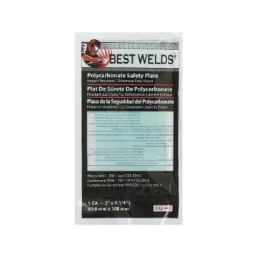 Best Welds® 932440 Lightweight Rectangular Safety Plate, Clear Lens, Clear, Polycarbonate, 2 in W