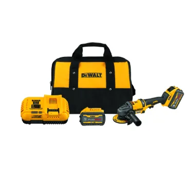 DeWALT® DCG418X2 Brushless Cordless Angle Grinder With Kickback Brake Kit, 4-1/2 to 6 in Dia Wheel, 5/8-11 Arbor/Shank, 60 VDC, Li-Ion Battery, 2 Batteries, Trigger Switch