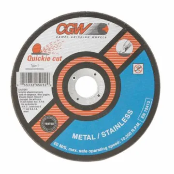 CGW® Quickie Cut™ 45007 Quickie Cut™ Type 27 Depressed Center Flat Cut-Off Wheel, 6 in Dia x 0.045 in THK, 7/8 in Center Hole, 60 Grit, Zirconia Alumina Abrasive