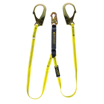 GUARDIAN FALL PROTECTION 01231 External Shock Lanyard, 130 to 310 lb Load Capacity, 6 ft L, Nylon/Polyester Line, 2 Legs, Snap Hook Anchorage Connection, Rebar Hook Harness Connection Hook
