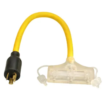 Southwire® Tri-Source® 090848802 Type STW Twist Lock Extension Cord Adapter, 125 VAC, 15 A, 3 Outlets, 2 ft L Cord