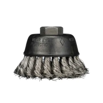 Osborn 0003335900 High Speed Cup Brush With Nut, 2-3/4 in Dia Brush, 5/8-11 UNC Arbor Hole, 0.014 in Dia Filament/Wire, Partial Twist Knot, Steel Fill