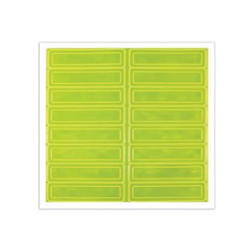 Picture of Accuform® LHR104GNYL Retro-Reflective Hard Hat Sticker, 4 in L x 1 in W, Fluorescent Lime Green Yellow, Adhesive Vinyl, 16 per Sheet Labels