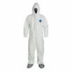Picture of DuPont™ TY122SWH3X002500 Disposable Coverall With Respirator Fit Hood, Elastic Wrist and Attached Skid-Resistant Boots, 3XL, White, 5.9 mil Tyvek® 400, 49-1/4 to 52-3/4 in Chest, 31-1/2 in L Inseam