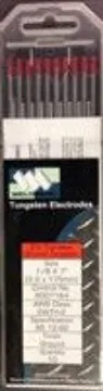 Weldmark Red Tip Thoriated Tungsten Electrodes, 1/8 (0.125) Diameter