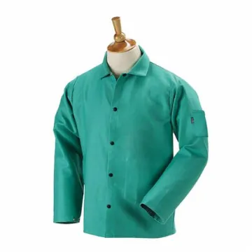 TruGuard™ F9-30C-XL Unlined Welding Jacket, Men's, XL, Cotton, Green, Resists: Flame, ASTM 1506