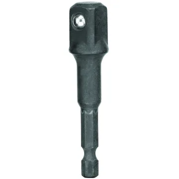 DeWALT® IMPACT READY® DW2547IR Hex Shank Socket Adapter, Black Oxide, Hex x Square Drive, 1/4 in Male Drive, 1/2 in Female Drive, Male x Male Adapter, Steel
