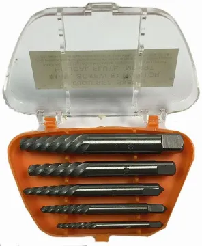 Drillco 9000ESET Screw Extractor Set, #1 to #5, 5 Pieces, Carbon