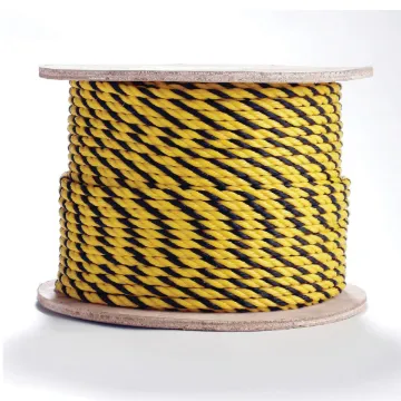 Erin Rope TWPYYB101200 3-Strand Premium Twisted Barrier Rope, 5/16 in Dia x 1200 ft L, Yellow/Black, Polypropylene, 130 lb Load