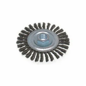 Osborn 99082 High Speed Wheel Brush, 4 in Dia Brush, 5/16 in W Face, 0.02 in Dia Stringer Bead Knot Filament/Wire, 5/8-11 Arbor Hole