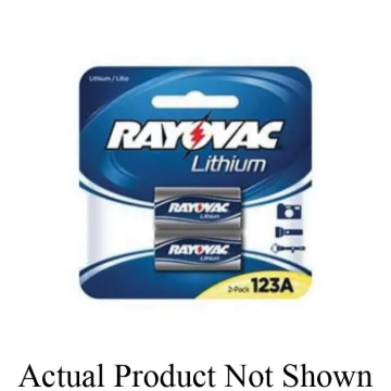 Rayovac® RL123A-2 Photo Lithium Battery, Lithium-Manganese Dioxide, 3 VDC Nominal, 1400 mAh Nominal, 123A