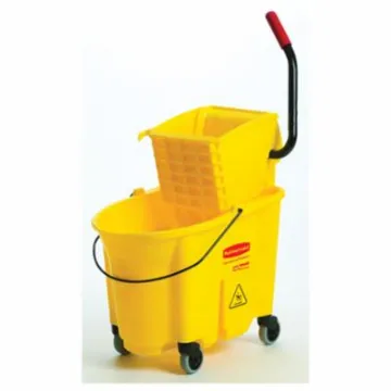 Rubbermaid® WaveBrake™ FG758088YEL Side Press Mop Bucket and Wringer System Combination, 35 qt Capacity, 20.1 in L, Plastic/Steel, Yellow