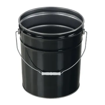 5 Gallon Metal Bucket w/o Lid, Black Unlined