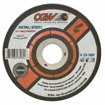 CGW® 36231 Flat Fast Cut Depressed Center Wheel, 6 in Dia x 1/4 in THK, 7/8 in Center Hole, 24 Grit, Aluminum Oxide Abrasive