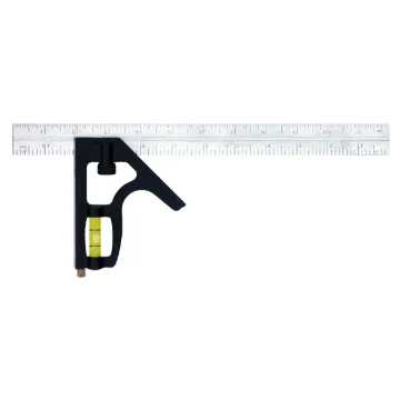 Johnson 400 Heavy Duty Combination Square, 12 in, 1/8 in, 1/16 in, 1/32 in Graduation, Die Cast Zinc