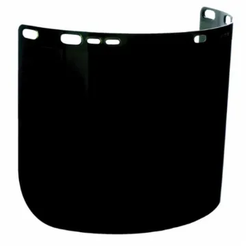JACKSON SAFETY® 28633 F50 D Shape Unbound Special Face Shield Window, Black, Polycarbonate, 8 in H x 15-1/2 in W x 0.06 in THK Visor, For Use With Headgear and Hard Hat Interchange System, ANSI Z87.1, CSA Z94.3, IRUV 5.0 Lens Shade