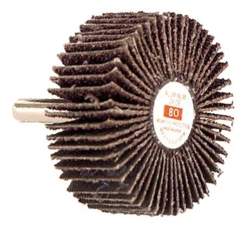 Precision Abrasives 80-0004-21 Mounted Flap Wheel, 1 in Dia Wheel, 1 in W Face, 1/4 in Dia Shank, 80 Grit, Aluminum Oxide Abrasive