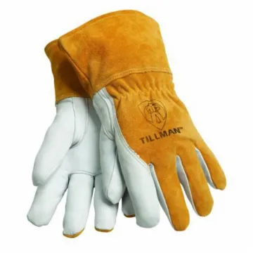 Tillman™ 48L 48 Series MIG Welding Gloves, L, Split Cowhide Leather Back, Brown, Fleece