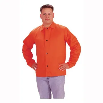 Light Duty Welding Jacket, 2XL, Westex® FR7A® Cotton, Hi-Viz Orange, Resists: Flame