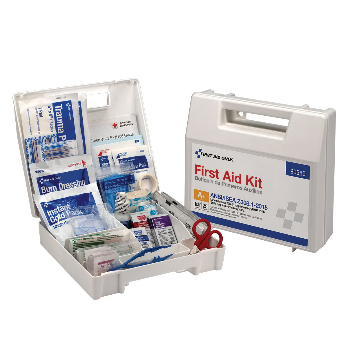 . First Aid Only® 90589 Portable First Aid Kit With Dividers, Wall ...