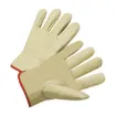 Picture of PIP® 990IK/XXXL 990IK Unisex General Purpose Gloves, Driver, Gunn Cut/Keystone Thumb/Welted Seam Style, 3XL, Cotton Hem/Grain Cowhide Leather, Greenish Beige, Slip-On Cuff, Uncoated Coating, Resists: Heat, Unlined Lining