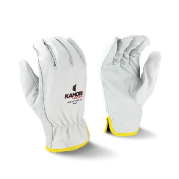 Radians® RWG52M KAMORI™ RWG52 General Purpose Gloves, Driver, Keystone Thumb Style, M, Goatskin Leather Palm, White, Slip-On Cuff, Resists: Abrasion, Cut, Tear and Puncture, Aramid®/Poly/Glass Fiber Lining