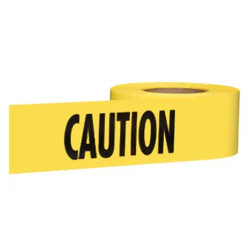 Empire® 77-1001 Premium Barricade Tape, Yellow, 1000 ft L 3 in W, Caution/Caution Legend, Plastic
