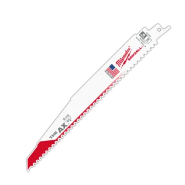 Milwaukee® SAWZALL® 48-00-8026 Tapered Back Reciprocating Saw Blade, 9 in L x 1 in W, 5 TPI, Bi-Metal Body, Universal/Toothed Edge Tang