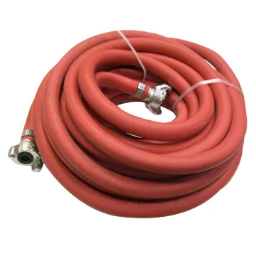Red Air Hose 3/4 in Dia., 50 Feet Long, 200 PSI, W/  Chicago Fittings