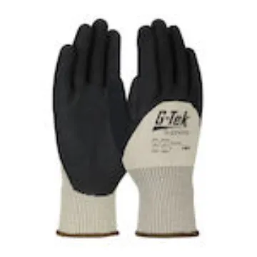 G-Tek® 15-215/L Cut Resistant Gloves, L, Micro Surface Nitrile Coating, Suprene™ Engineered Yarn, Knit Wrist Cuff, Resists: Abrasion, Cut, Puncture and Tear, ANSI Cut-Resistance Level: A4