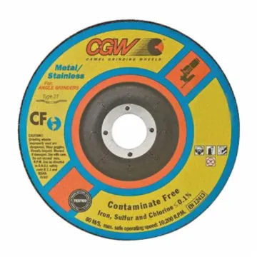 CGW® 37531 Flat Depressed Center Wheel, 5 in Dia x 1/4 in THK, 24 Grit, White Aluminum Oxide Abrasive