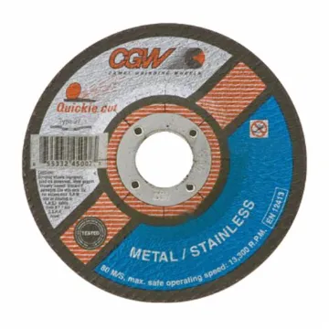 CGW® Quickie Cut™ 45143 Quickie Cut™ Type 27 General Purpose Cut-Off Wheel, 6 in Dia x 0.045 in THK, 60 Grit, Zirconia Alumina Abrasive