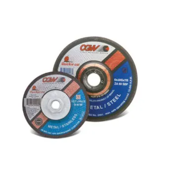CGW® Quickie Cut™ 45145 General Purpose Thin Depressed Center Wheel, 9 in Dia x 1/16 in THK, 60 Grit, Zirconia Alumina Abrasive