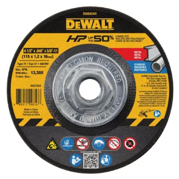 DeWALT® High Performance™ Guaranteed Tough® DW8424H Flat Depressed Center Cutting Wheel, 4 in Dia x 0.045 in THK, 60 Grit, Aluminum Oxide Abrasive