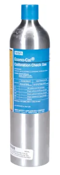 MSA Econo-Cal™ 10098855 Calibration Testing Gas, Composition: 60 ppm CO/1.45% LEL/15 O2/20 ppm H2S/10 ppm SO2, 34 L Cylinder, For Use With ALTAIR® 5X Multi-Gas Detector
