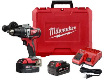 Milwaukee® 2902-22 Brushless Cordless Hammer Drill Kit, 1/2 in Single Sleeve Ratcheting Chuck, 18 V DC, 0 to 550/0 to 1800 rpm No-Load, Li-Ion Battery