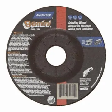Norton® Gemini® 66252801865 Raised Hub Depressed Center Wheel, 6 in Dia x 1/4 in THK, 7/8 in Center Hole, 24 Grit, Aluminum Oxide Abrasive