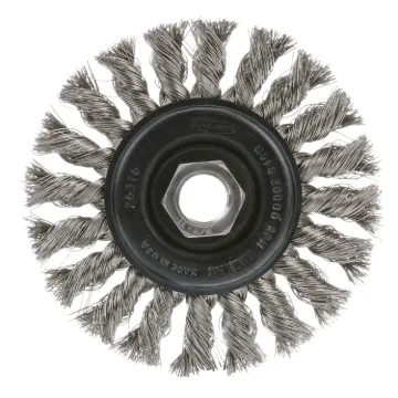 Osborn 26376 High Speed Small Grinder Wheel Brush With Steel Nut, 4 in Dia Brush, 0.014 in Dia Standard/Twist Knot Filament/Wire, 5/8-11 Arbor Hole