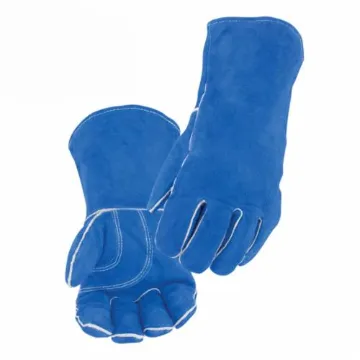 Black Stallion® 113 Economy Grade Stick Welding Gloves, L, Split Cowhide Leather/Kevlar® Stitching, Blue, CushionCore® Lining, 13.2 in L