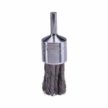 Weiler® 10025 Stem Mount End Brush, 3/4 in Dia Brush, Knot, 0.014 in Dia Filament/Wire, Steel Fill, 7/8 in L Trim
