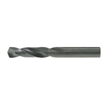 Drillco 300A124 Type C Heavy Duty Stub Length Screw Machine Length Drill, 3/8 in Drill - Fraction, 0.375 in Drill - Decimal Inch, HSS, Black Oxide