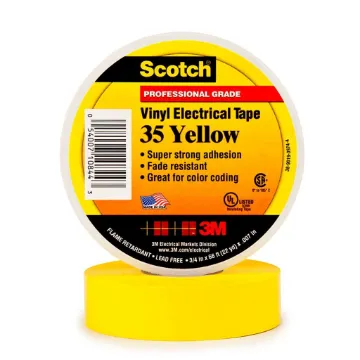 Scotch® 7000006096 Tape, 66 ft L x 3/4 in W, 7 mil THK, PVC, Rubber Resin Adhesive, Yellow