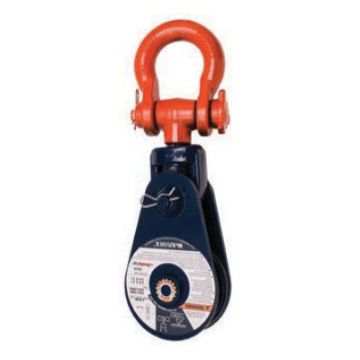 Picture of McKissick® 109064 419 Light Champion Snatch Block With Shackle, Wire Rope Cable, 3/8 to 1/2 in, 4 ton Load, 4-1/2 in OD