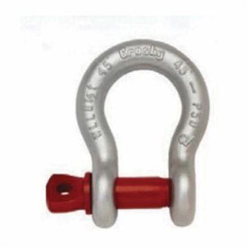 Picture of Crosby® 1018375 Anchor Shackle, 0.5 ton Load, 1/4 in, 5/16 in Dia Screw Pin, Hot Dipped Galvanized