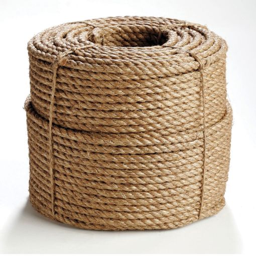 Picture of Erin Rope TWM120600 3-Strand Twisted Manila Rope, 3/8 in Dia x 600 ft L, Natural Abaca Fiber