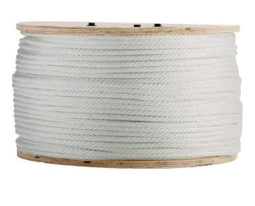 Picture of Erin Rope SBN081000PR Solid Braided Rope, 1/4 in Dia 1000 ft L, White, Nylon