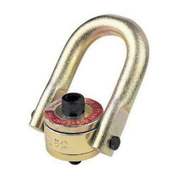 Picture of Crosby® 1016964 HR-125 Swivel Hoist Ring, 10000 lb Load, 180 deg Pivot, 360 deg Swivel, 0.94 in Bail, 1-8 UNC Thread